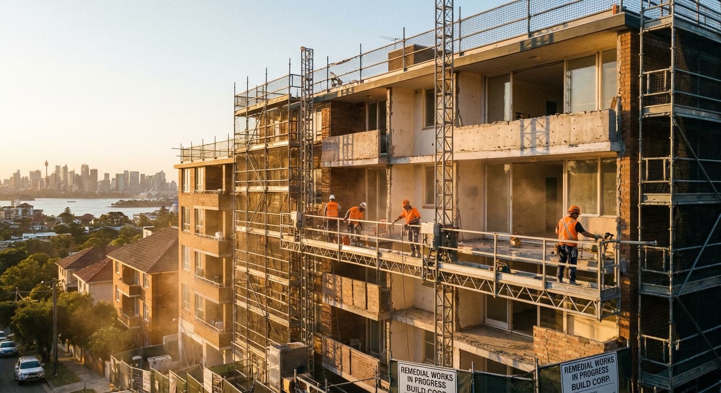 Remedial construction work on a Sydney building